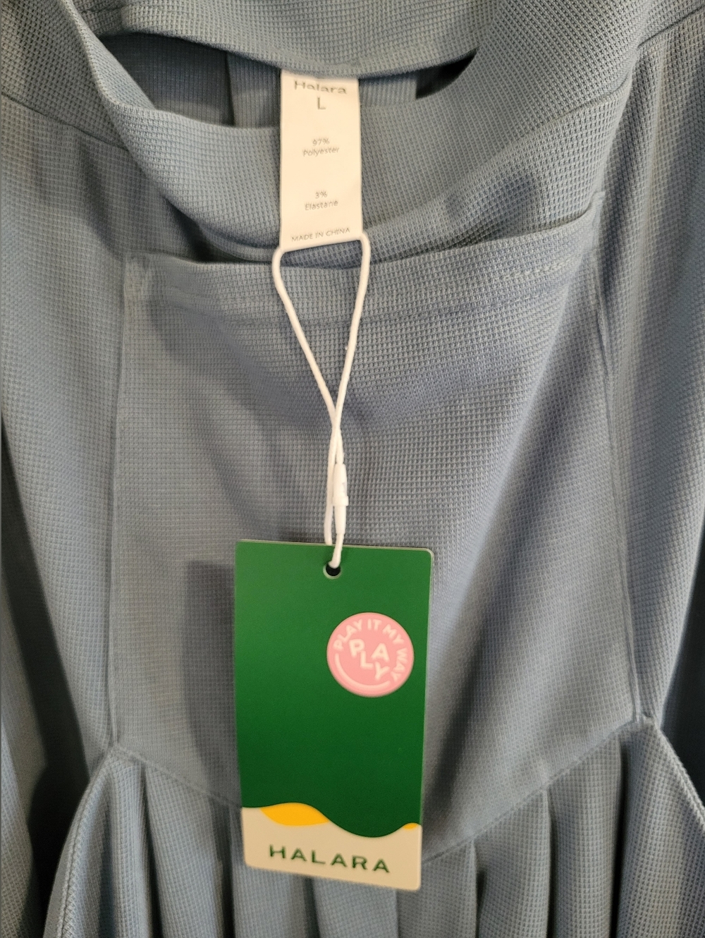 HALARA Sky Blue Pinafore Jumpsuit with Pockets - Picture 3 of 4